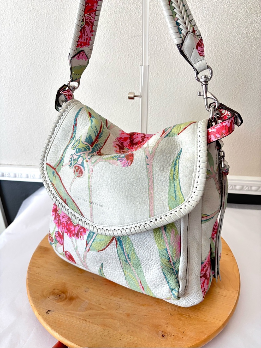 Aimee Kestenberg All For Love Floral Convertible Leather Crossbody Shoulder Bag